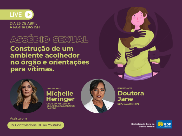 CGDF promove live para discutir o assédio sexual no ambiente de trabalho