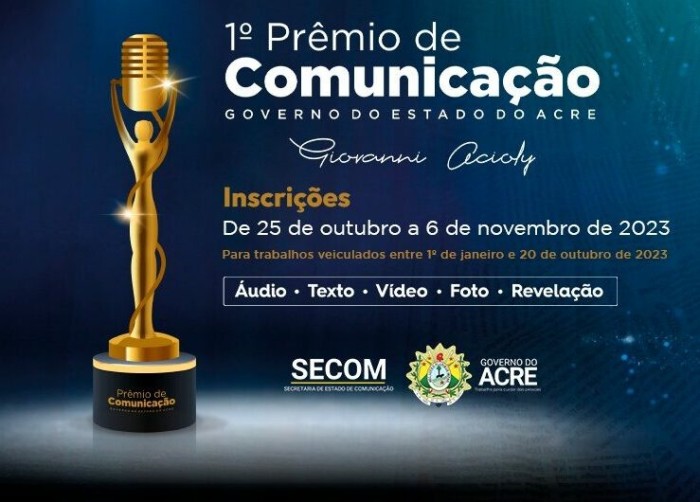 Inscrições para o prêmio de Comunicação Giovanni Acioly se iniciam nesta quarta, 25