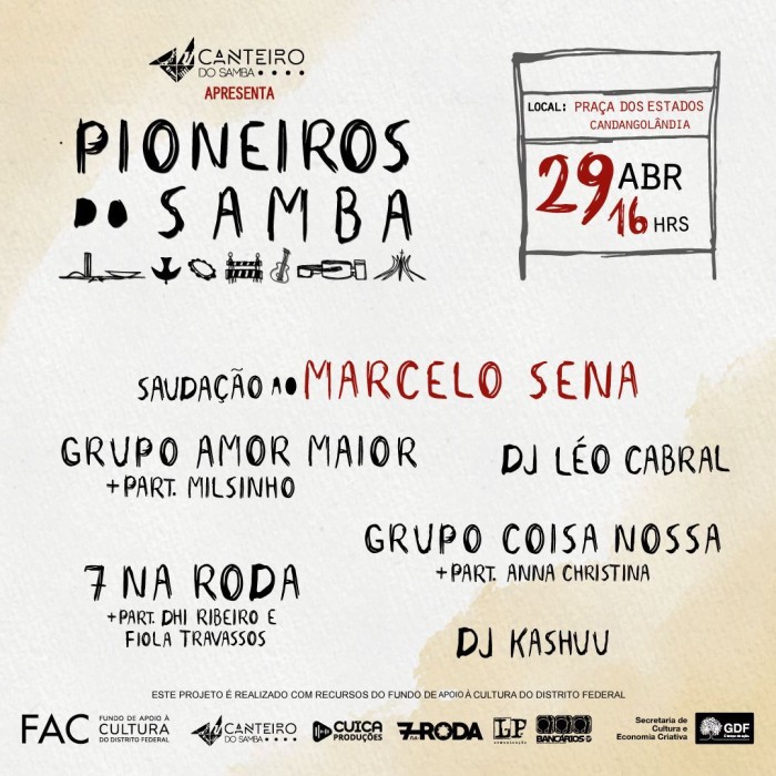 Evento reúne sambistas na Candangolândia neste sábado