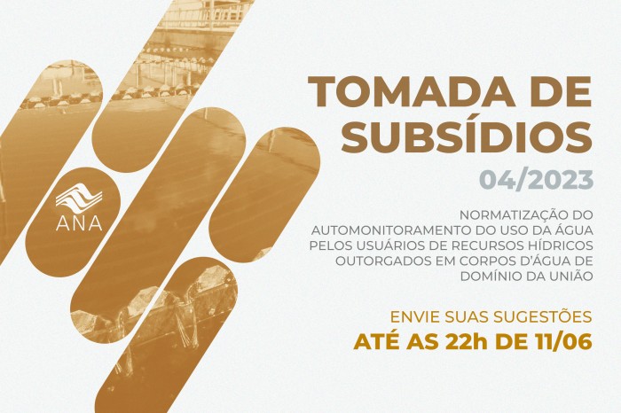 Tomada de subsídios da ANA sobre monitoramento do uso da água pelos usuários do recurso segue aberta até 11 de junho