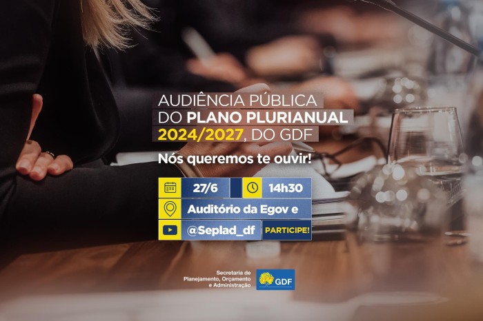 Audiência pública na próxima terça (27) vai debater o plano plurianual